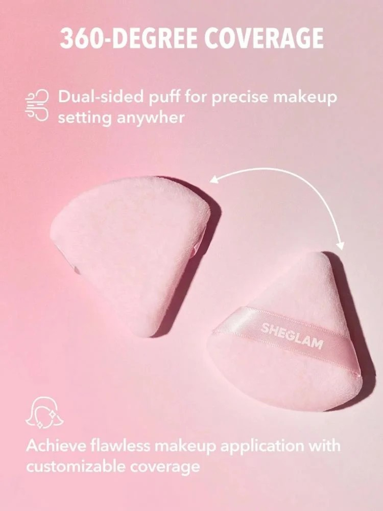 Powder puff sponge set from Shiqlam, baby pink, 3 pieces