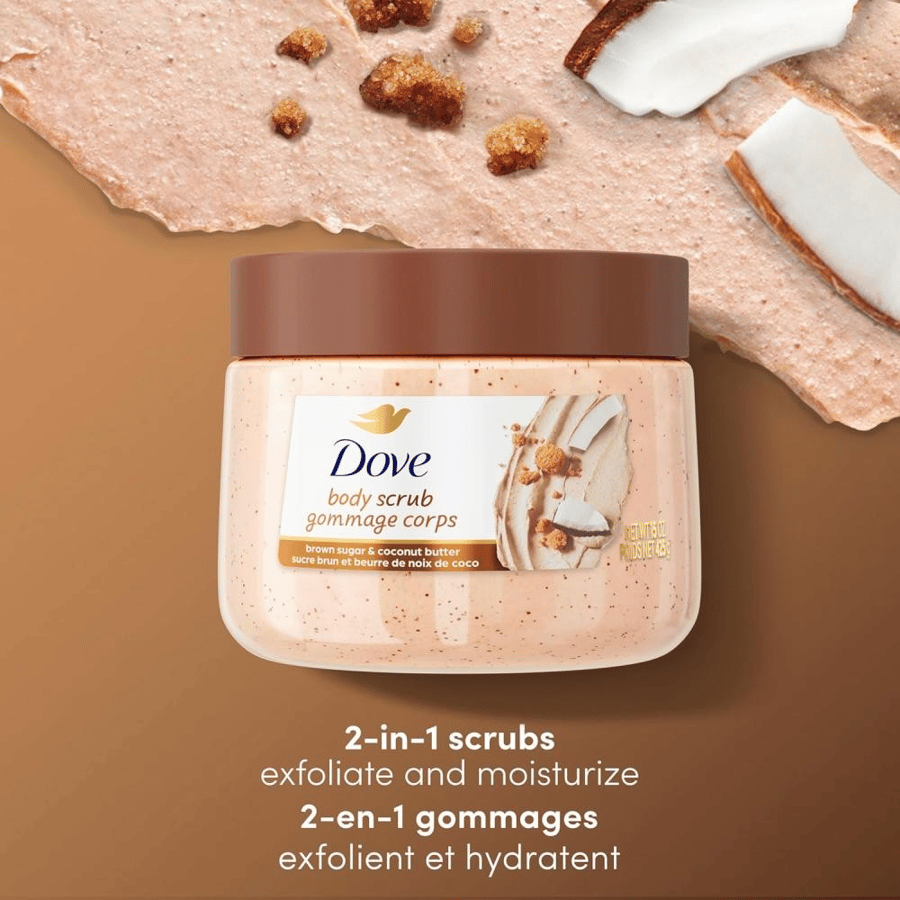 Body scrub with brown sugar and coconut from Dove - 425 grams