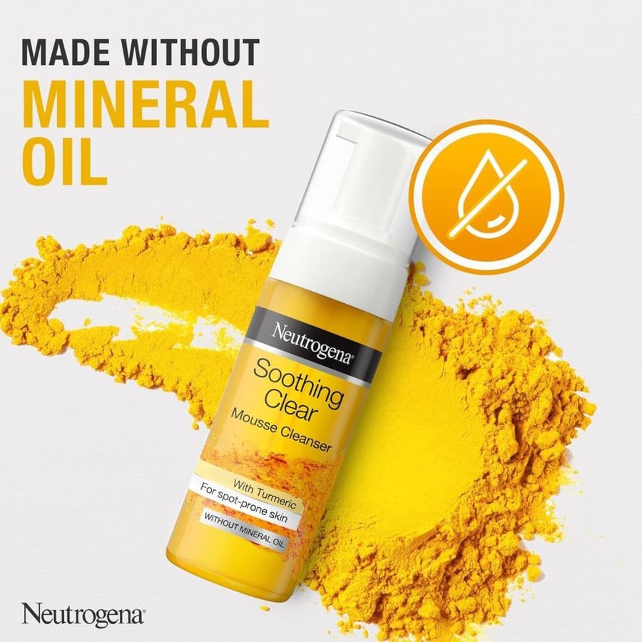 Neutrogena, Soothing Clear Mousse Cleanser, cleanses and calms stressed skin.