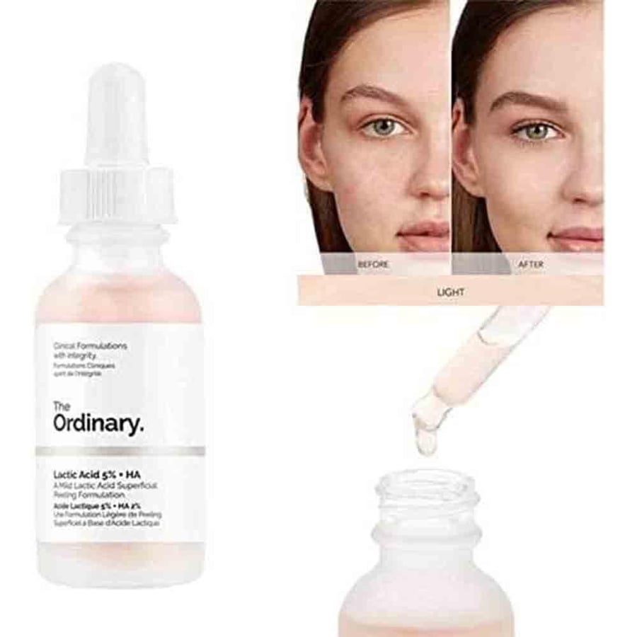 The Ordinary Lactic Acid 5% 30ml for women prone to acne with oily skin.