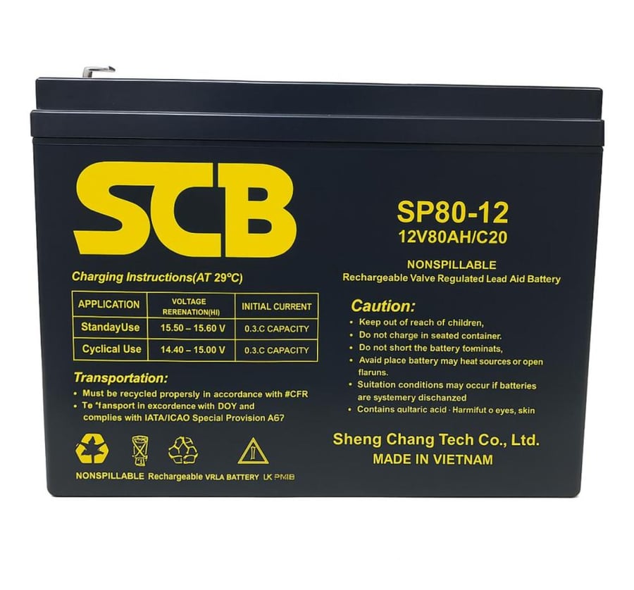 12-volt LEDA SID battery 80 ampere Vietnamese UPLUS