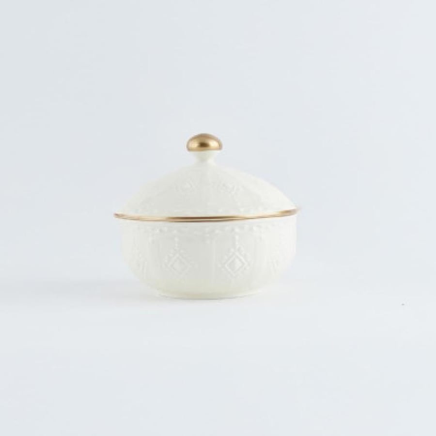 Coffee and tea set of ceramic in white color