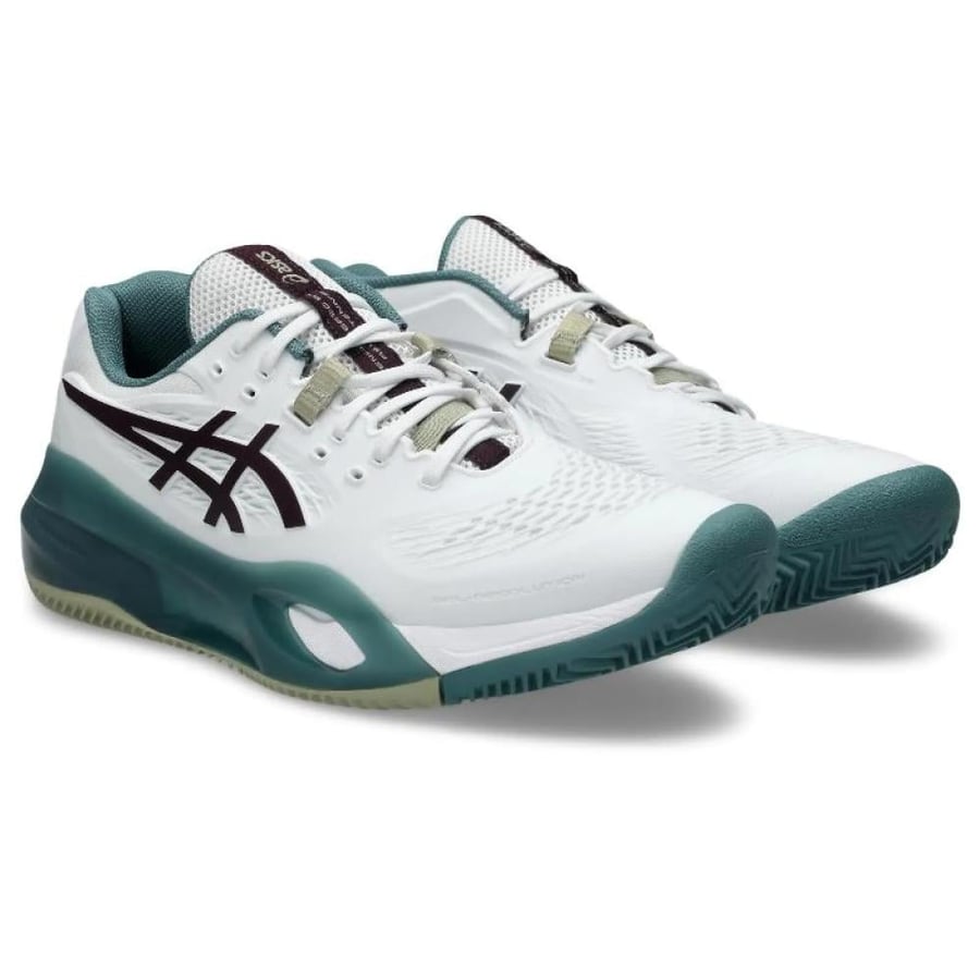 ASICS Gel-Resolution X Clay Padel Shoes – White/Dark Garnet