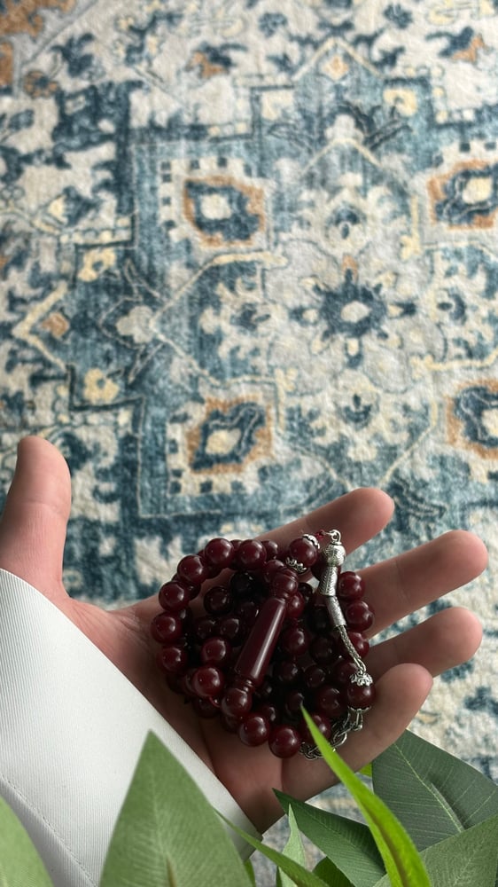 سبحة بكلايت معدن عنابي معرق