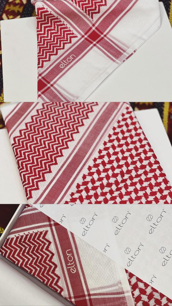 شماغ لون احمر غامق