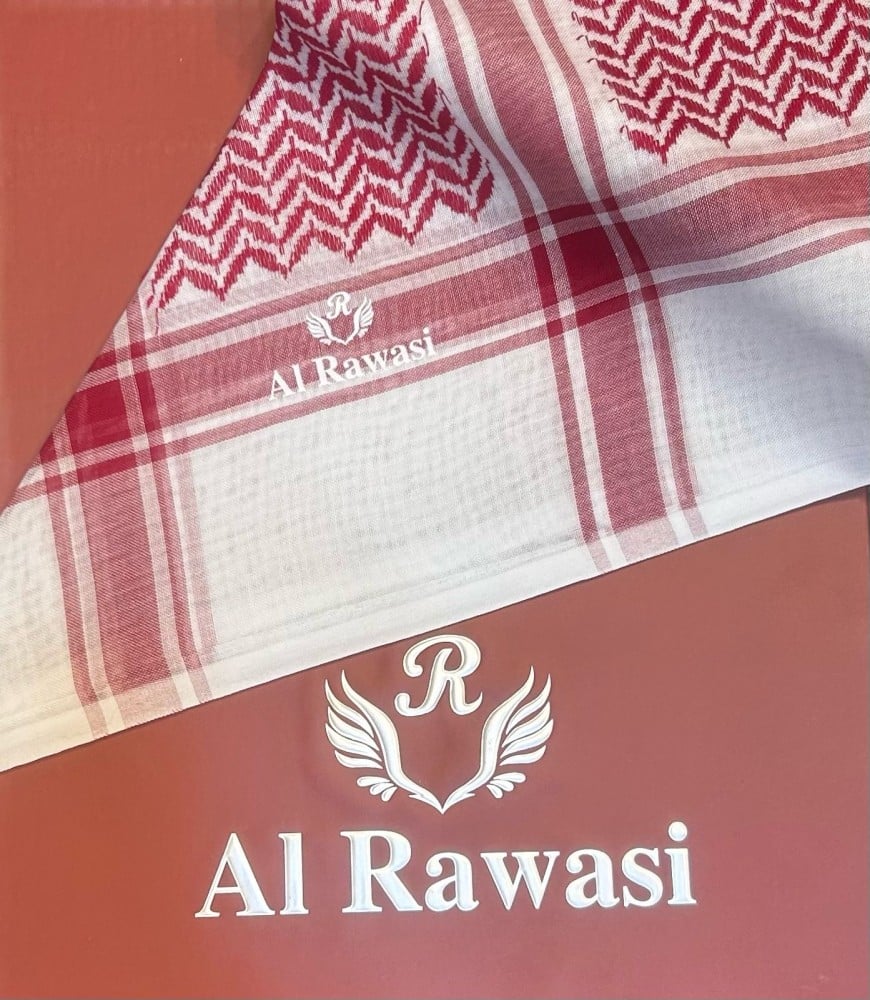 شماغ الرواسي كلاسيك احمر موديل 386