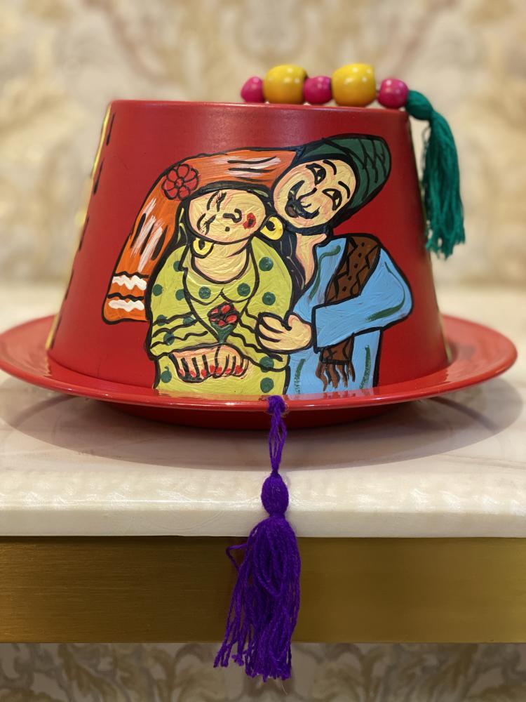 صينية الطربوش بالرسم اليدوي