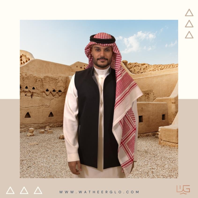 السديري كاشمير شتوي ( اسود و رمادي)
