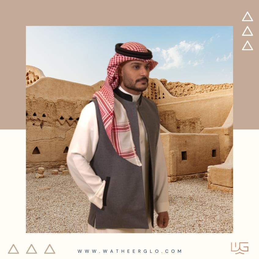 السديري كاشمير شتوي ( اسود و رمادي)