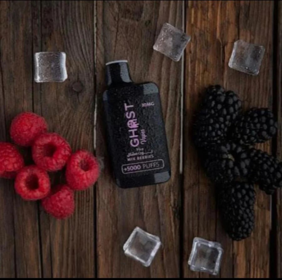 سحبه قوست فيب ايس توت مشكل 5000 موشة - Ghost Vapes MIX BERRIES ICE 5000 Puff
