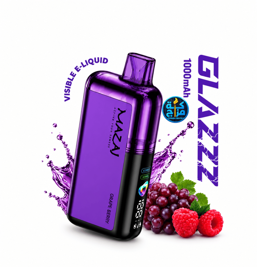 سحبة مزاج جلاز 30 ألف سحبة عنب بيري | MAZAJ GLAZZ 30K Puffs Grape Berry