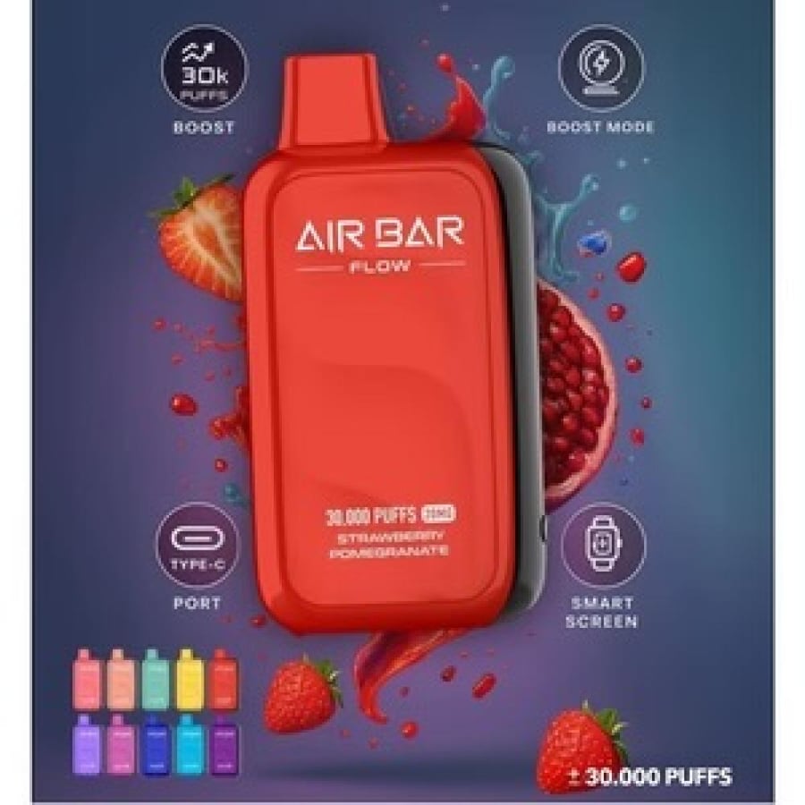 AIR BAR FLOW سحبة سيجارة اير بار فلو 30000 سحبة 20 نيكوتين عدة نكهات ا