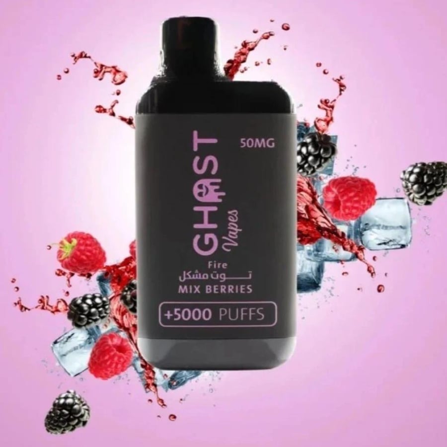 سحبه قوست فيب ايس توت مشكل 5000 موشة - Ghost Vapes MIX BERRIES ICE 5000 Puff