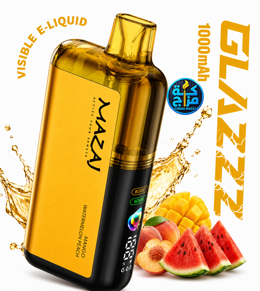 سحبة مزاج جلاز 30 ألف سحبة مانجو بطيخ خوخ | MAZAJ GLAZZ 30K Puffs Mango Watermelon Peach