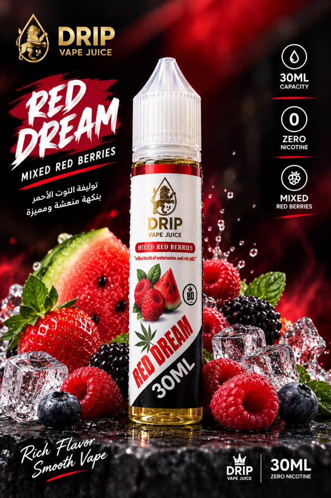 دريب ريد دريم توت أحمر 30 مل زيرو نيكوتين | DRIP Red Dream