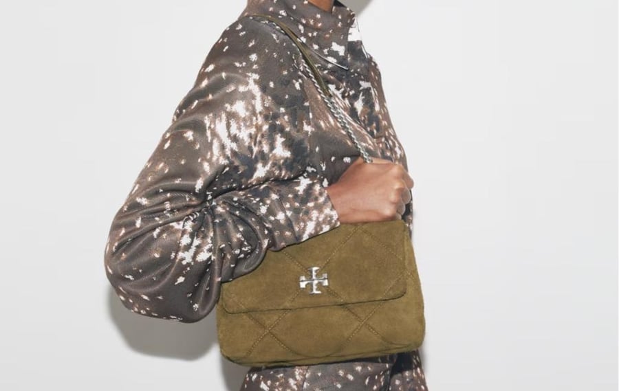 KIRA DIAMOND QUILT SUEDE SHOULDER BAG