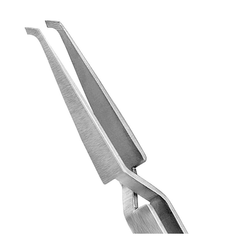 Orthodontic bracket holding tweezer