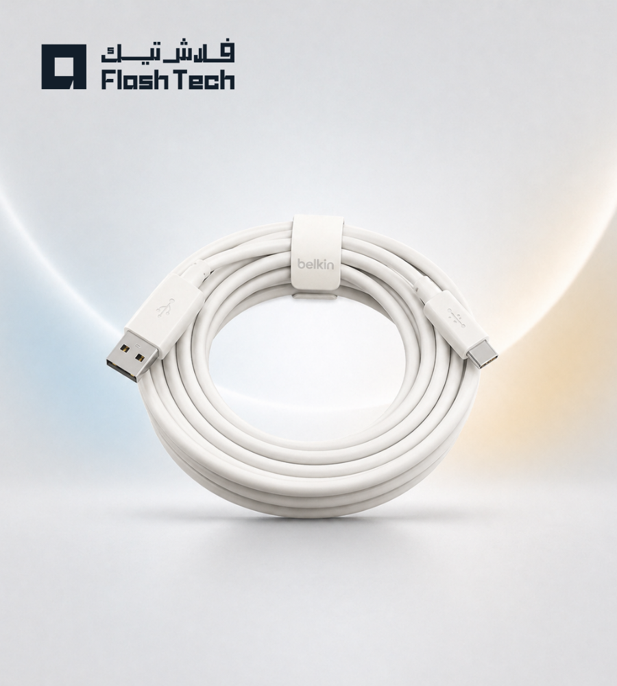 بيلكن - كيبل شحن تايب سي الى usb بطول 2 متر - ابيض