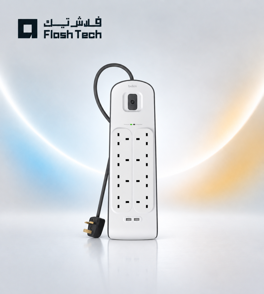 بيلكن - توصيلة ب 8 منافذ طاقه ومنفذين USB بطول كيبل 2 متر