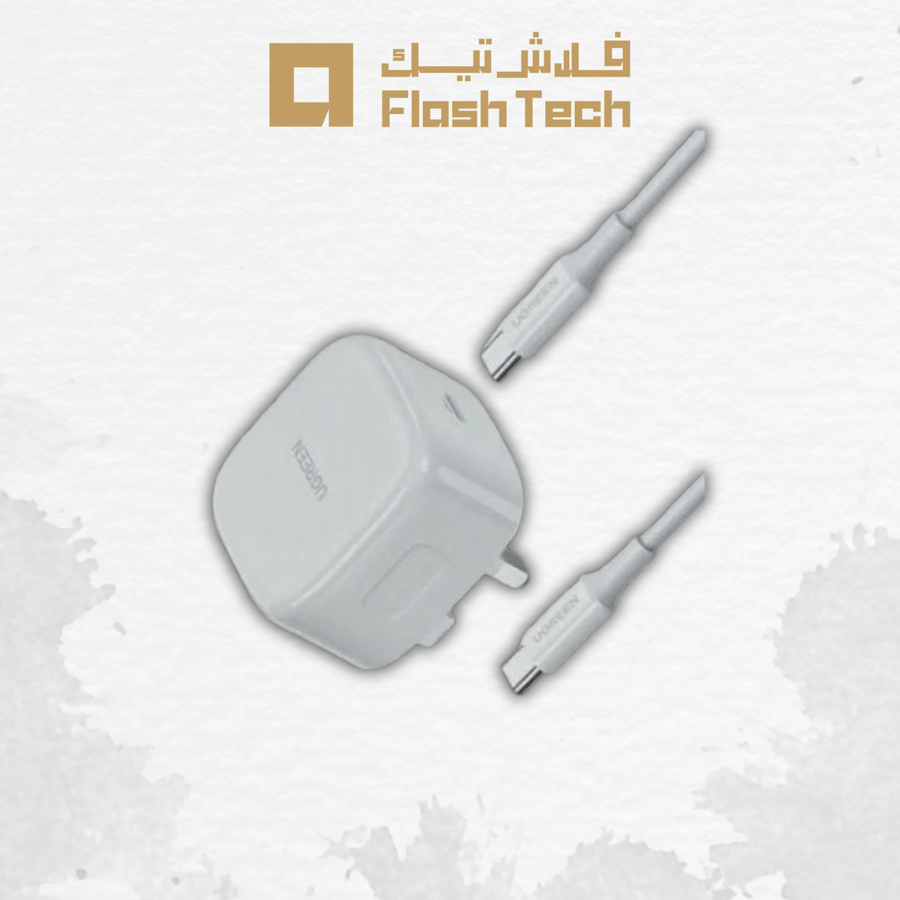 شاحن جداري Ugreen USB-C GaN سريع بقدرة 20 واط.