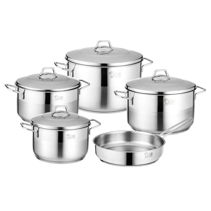 Luxury Turkish stainless steel pot set 18/10 stainless steel lid 9 pieces