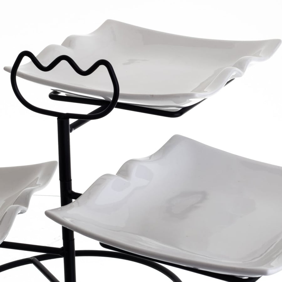 Porcelain serving plate stand 4 pieces