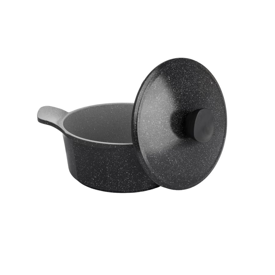 Jewel granite pot set 16 pieces black