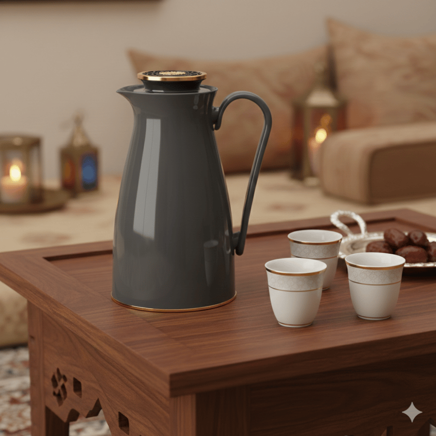 Alaska thermos 1 liter gray color with gold