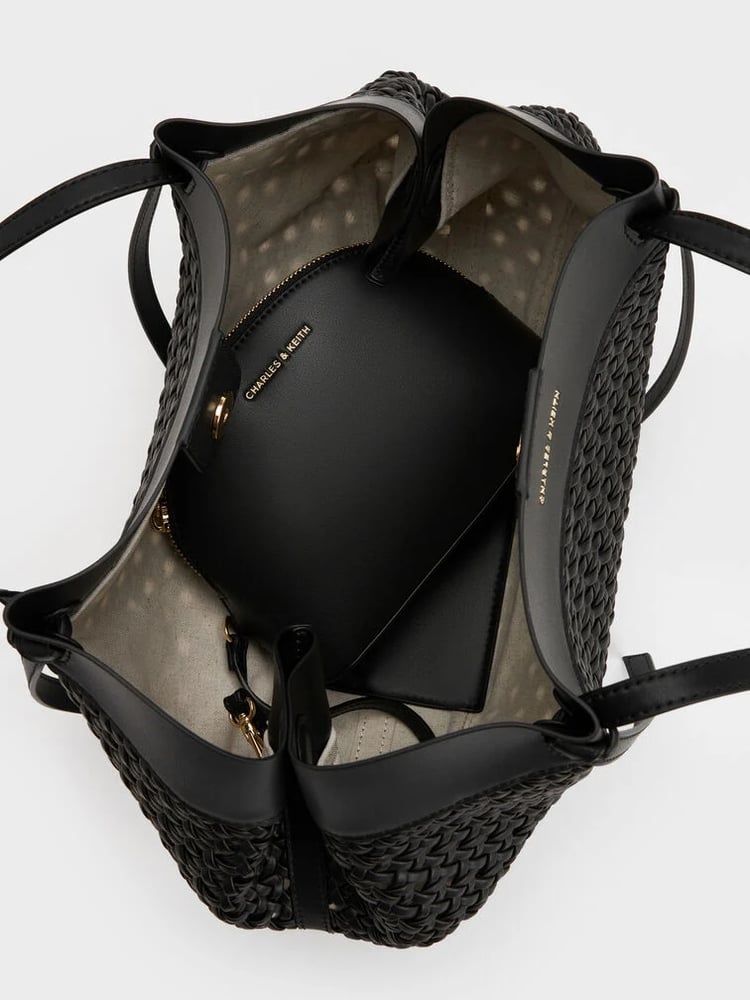 Calla Woven Tote Bag - Black
