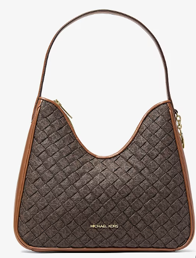 بوكس هدية + Nayla Small Woven Signature Logo Hobo Shoulder Bag