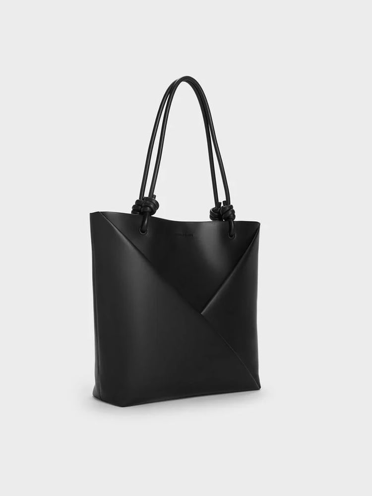 Midori Geometric Tote Bag - Jet Black