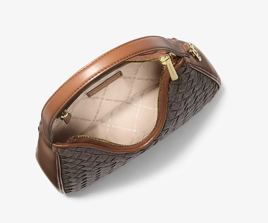 بوكس هدية + Nayla Small Woven Signature Logo Hobo Shoulder Bag