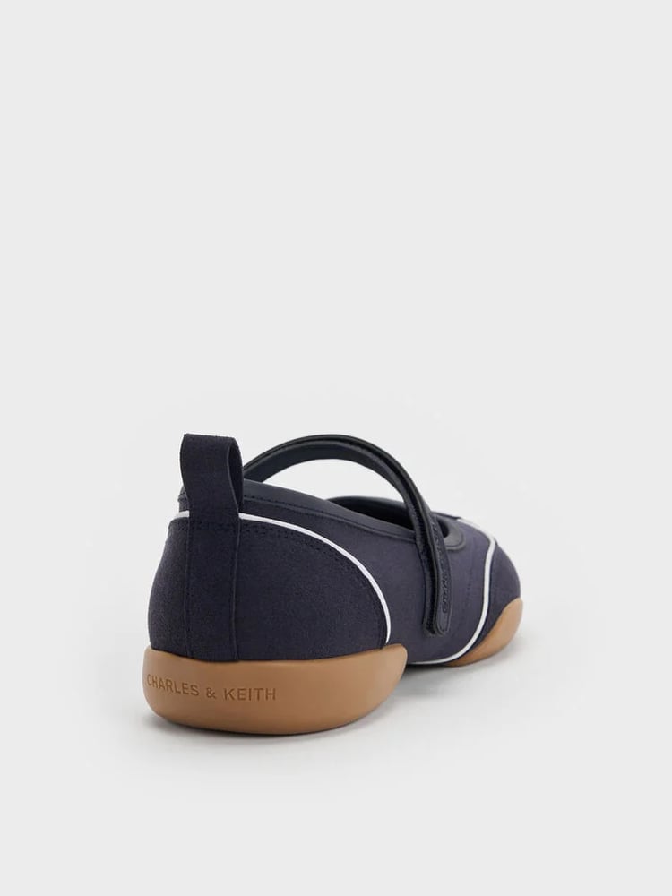 Louise Contrast-Trim Mary Jane Sneakers - Dark Blue - size 37