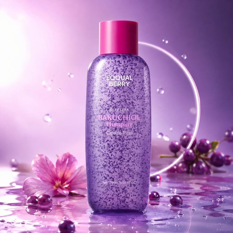 تونر ايكوالبيري باكوتشيول بكبسولات 150 مل - EQQUALBERRY Bakuchiol Plumping Capsule Toner 150ml