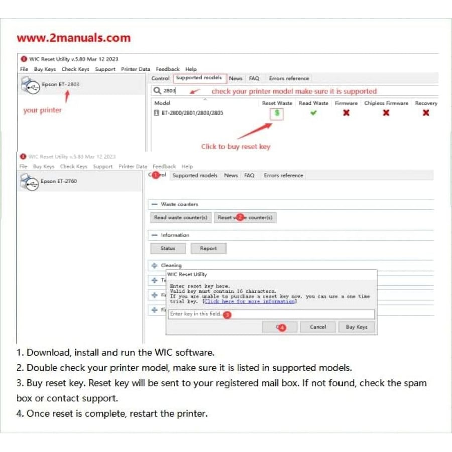 مفتاح تصفير طابعات ابسون