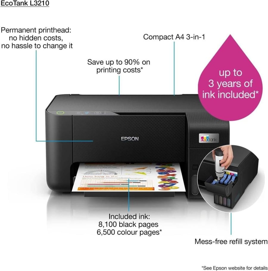 طابعة Epson Eco Tank L3210
