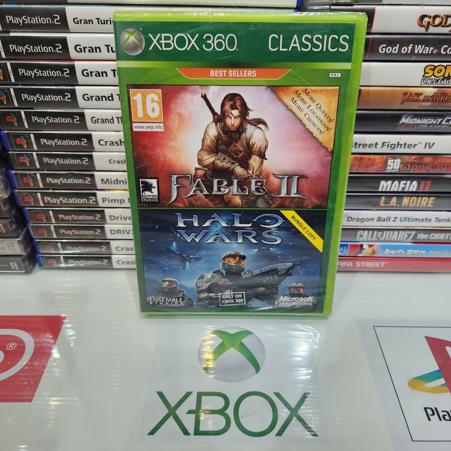 Xbox360 fable 2 + halo wars جديد