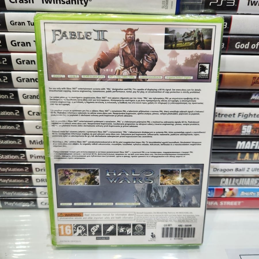Xbox360 fable 2 + halo wars جديد