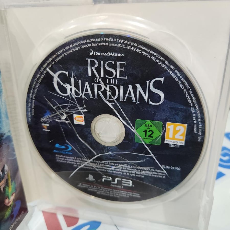 PS3 rise of the guardians يوجد ملاحظة بالقرص من الامام