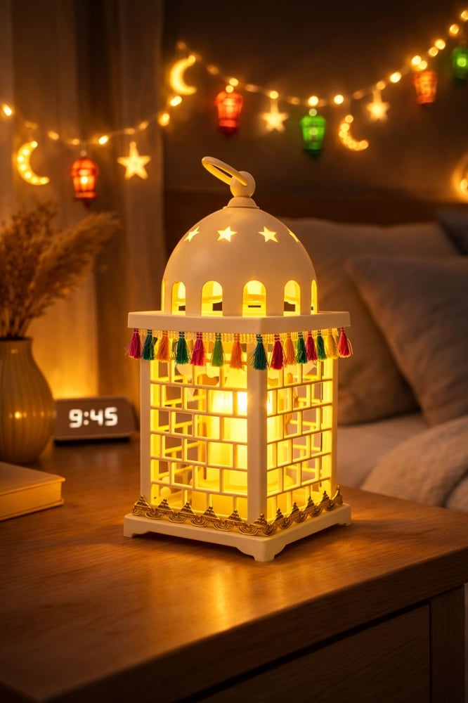 فانوس رمضان مضيء بتصميم إسلامي أنيق – إضاءة دافئة للديكور والهدايا D70-3