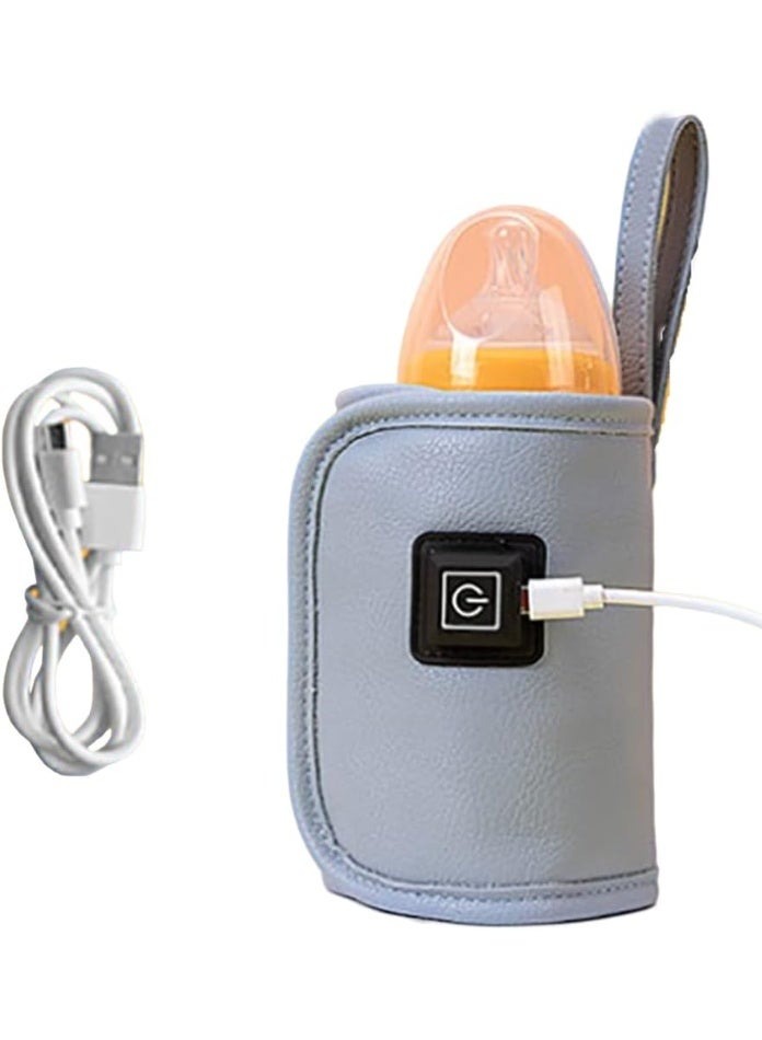 سخان رضاعات الأطفال المحمول بمدخل USB - حقيبة عازلة للحرارة لتسخين الحليب بسرعة أثناء السفر والسيارة - جهاز الحفاظ على درجة حرارة الرضاعة مع كابل USB