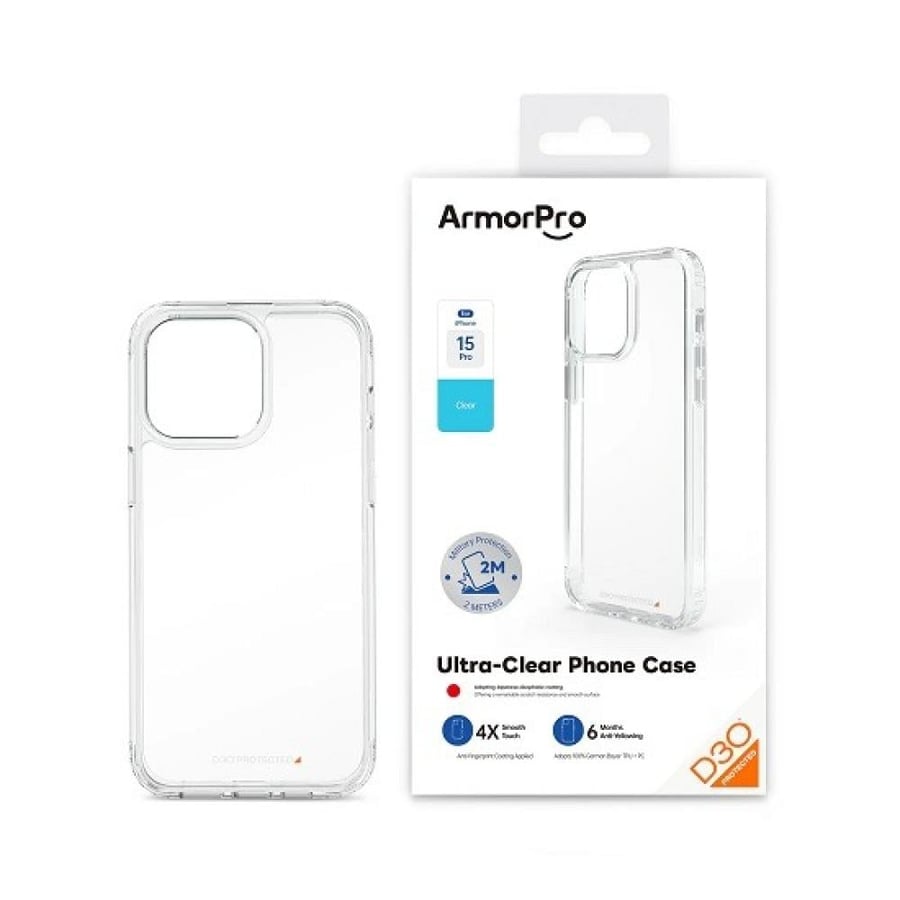جراب حماية شفاف D3O لاجهزة الايفون 15 من ArmorPro
