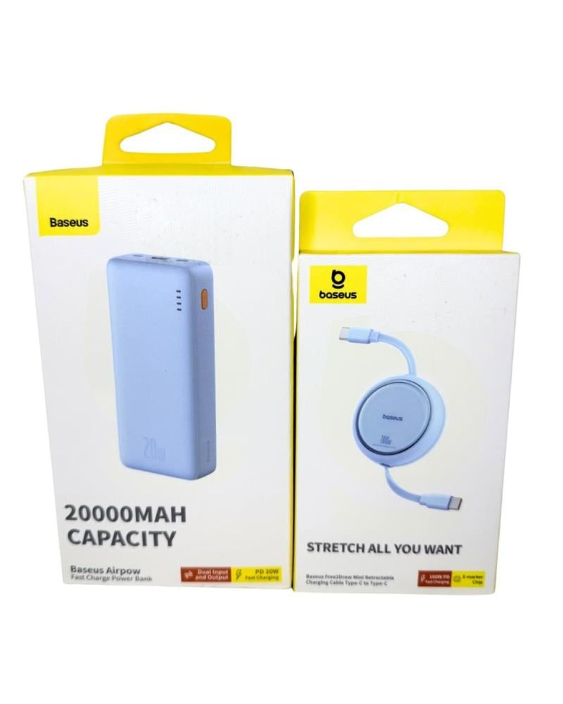 بطارية متنقلة 20000 كابل USB C إلى USB C بقدرة 100 واط من Baseus