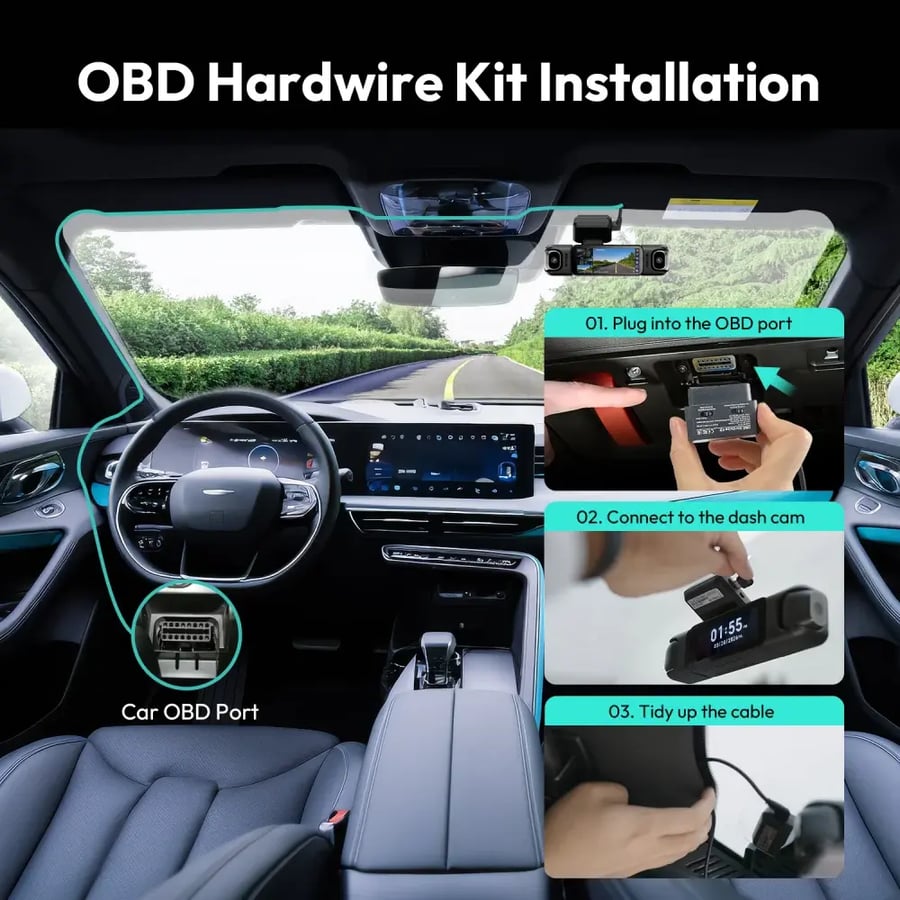 وصلة بوتسلاب OBD Type-C للداش كام – أسود