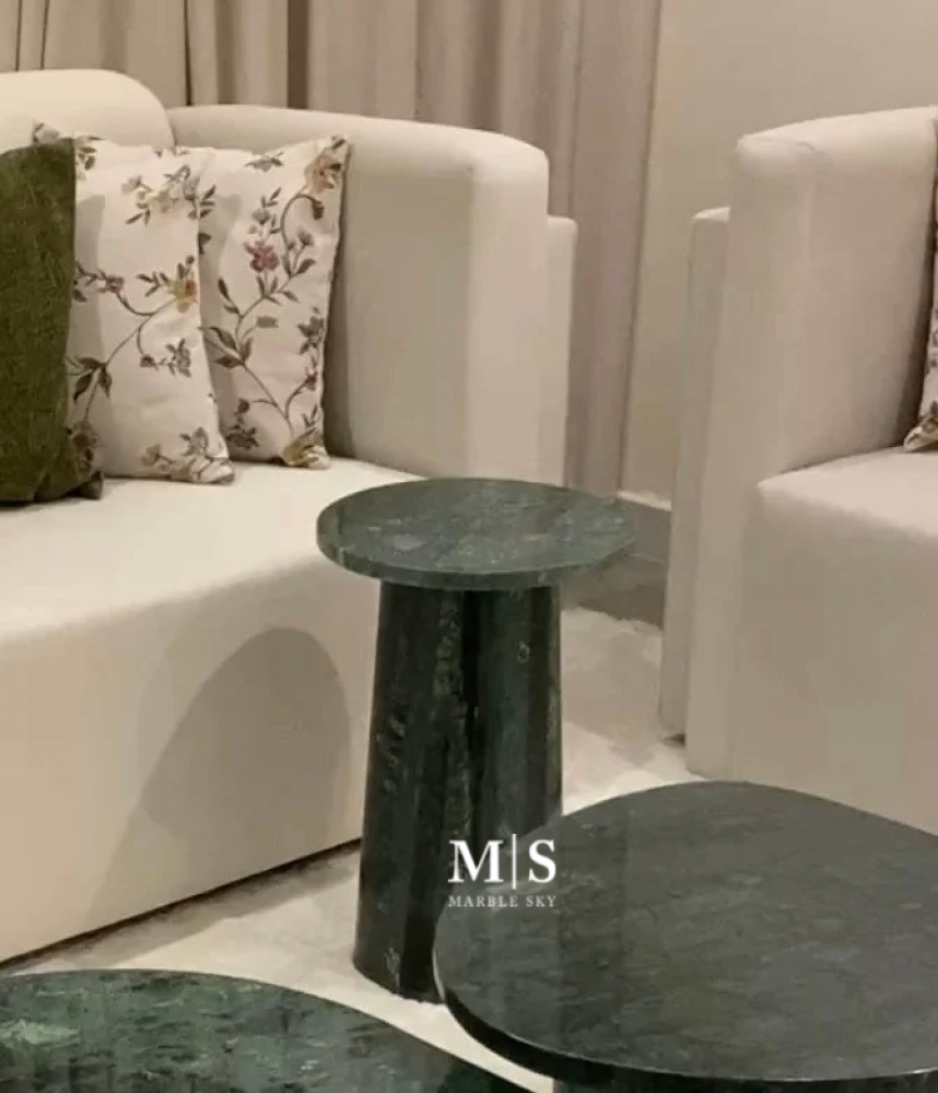 طاولة خدمة رخام أخضر طبيعي