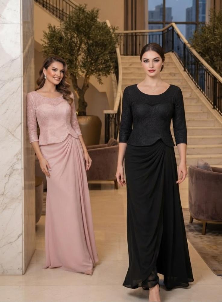 فستان سهره خوخي واسود