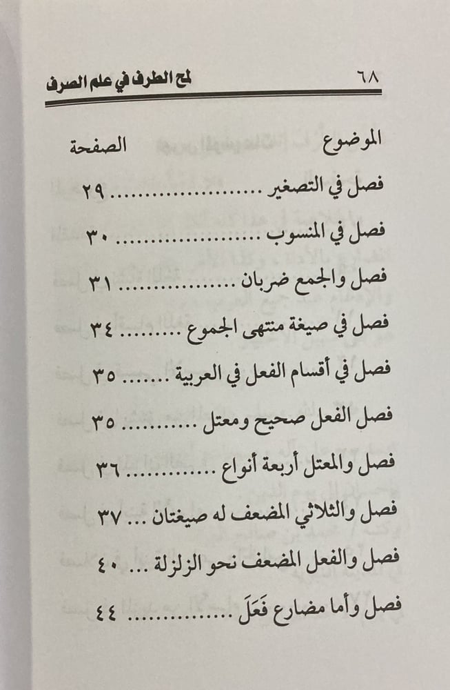لمح الطرف فى علم الصرف