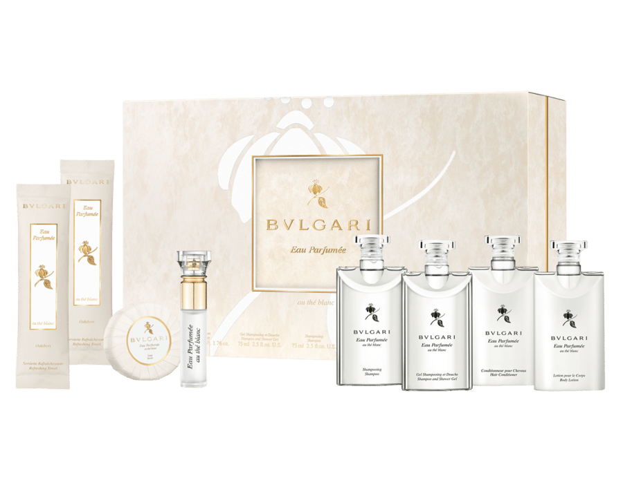 بوكس بولغاري أو بارفومي أو بلان مكون من كلونيا عطر ميني10ML شامبو 75ML جل استحمام 75ML مكثف 75ML ولوشن للجسم 75ML صابون50g منديل منعش 2