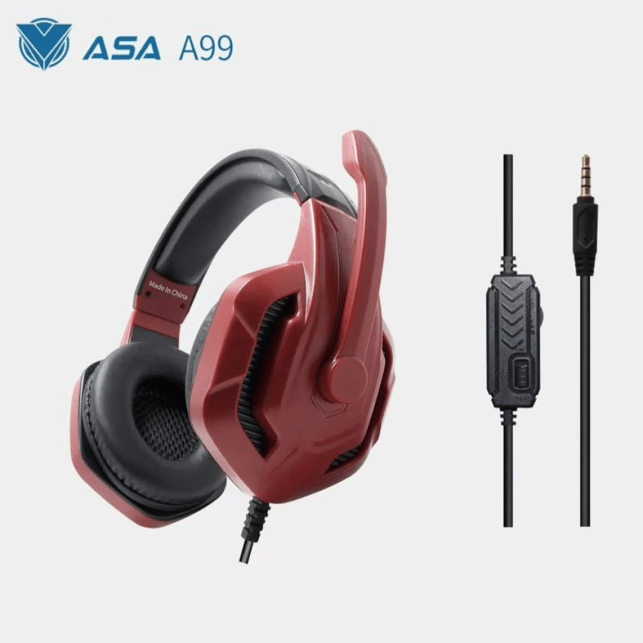 سماعة رأس سلكية A99 من ASA لون أحمر