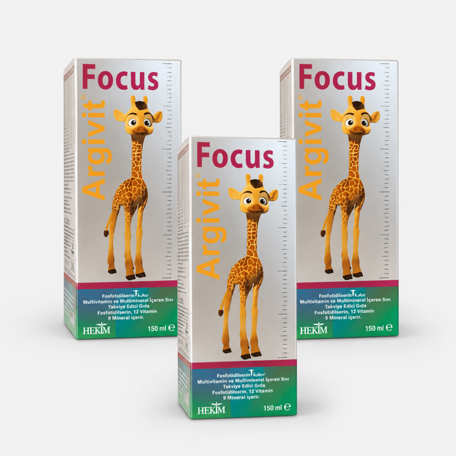 كورس 3عبوات شراب  Argivit focus ل3 شهور
